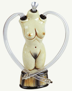 Ceramic  'female body'  waterpipe
